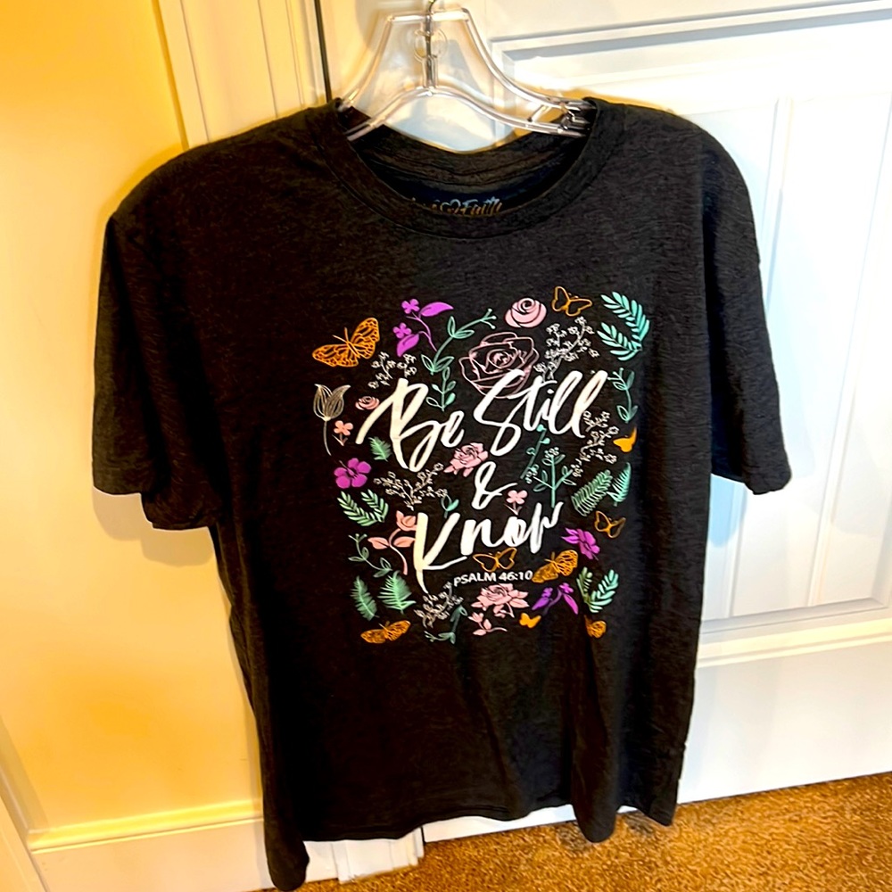 LOVE AND FAITH GREY T-SHIRT….